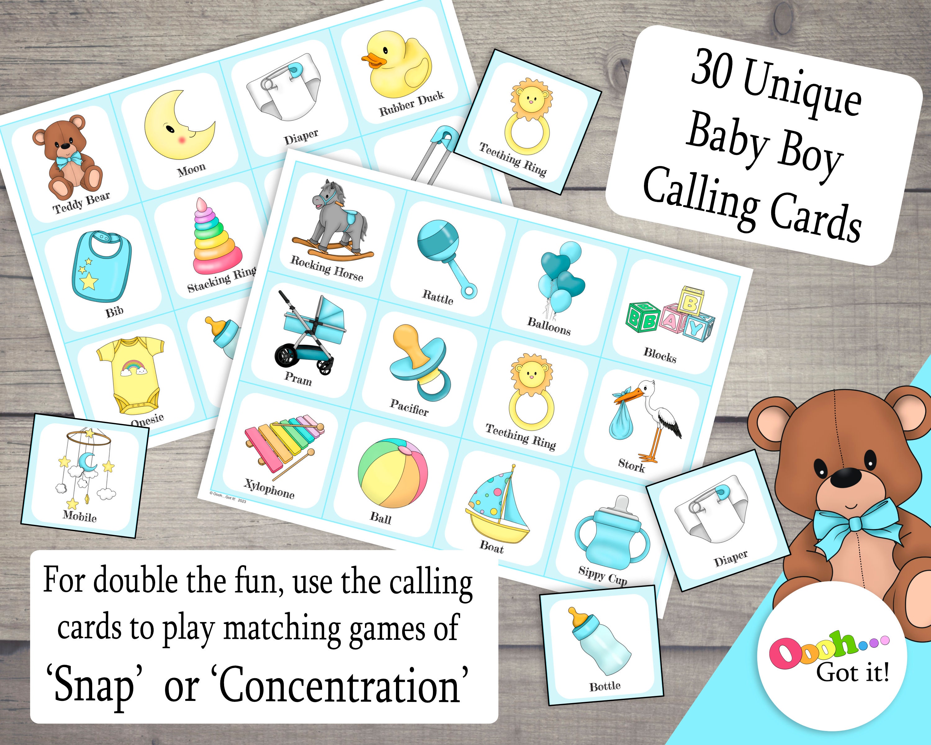 Baby Boy Bingo 100 Printable Prefilled Bingo Cards for a - Etsy