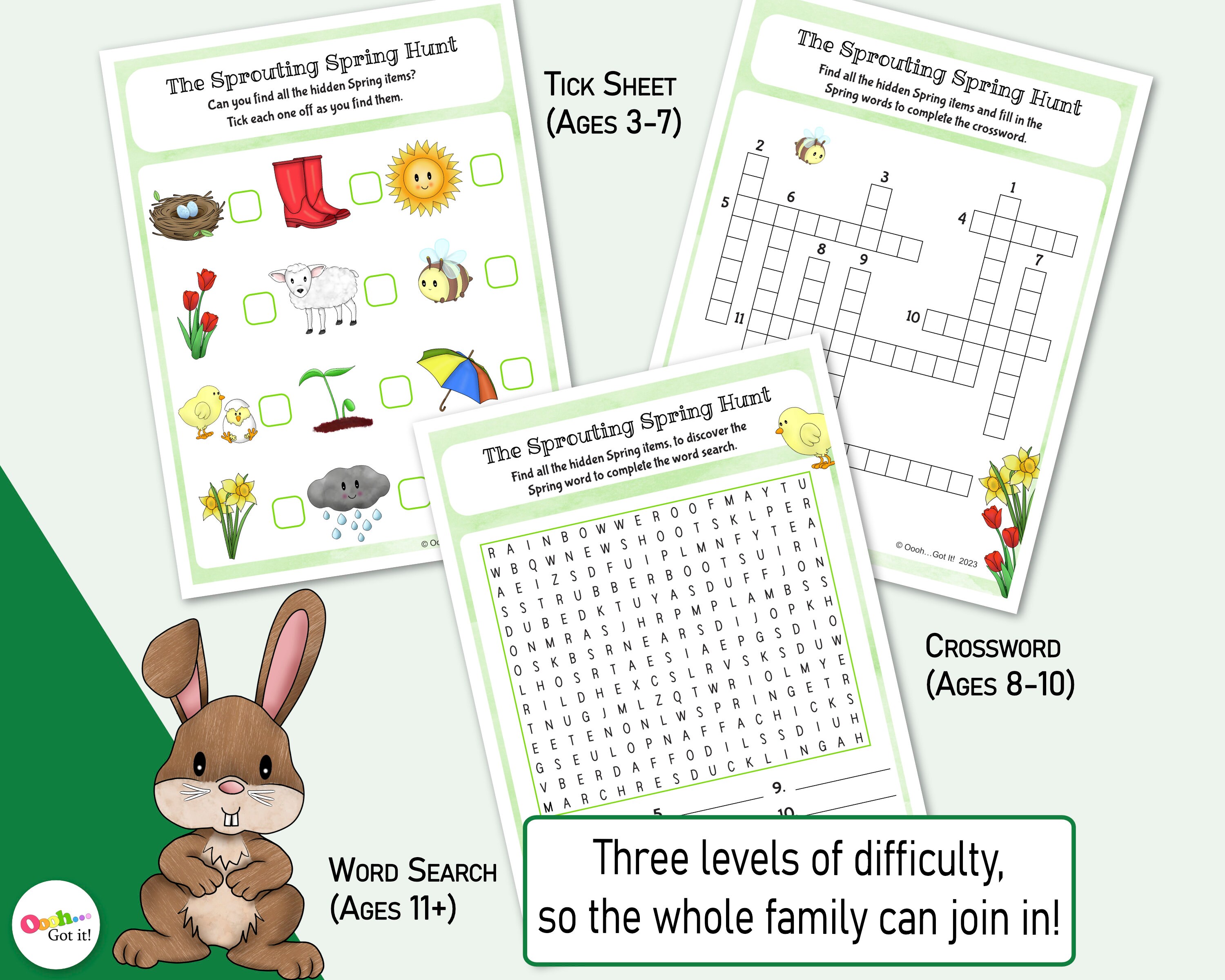 Spring Time Matching Game Spring Scavenger Hunt, a Printable Picture Matching Springtime Family ...