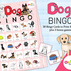 Dog Bingo 30 Printable Puppy Cards a Boys 2nd Birthday Party - Etsy