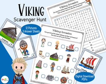 Viking Scavenger Hunt, A Fun Printable Picture Game for Kids to Explore Norse Life, Great for Homeschool, Classrooms & Birthday Parties!