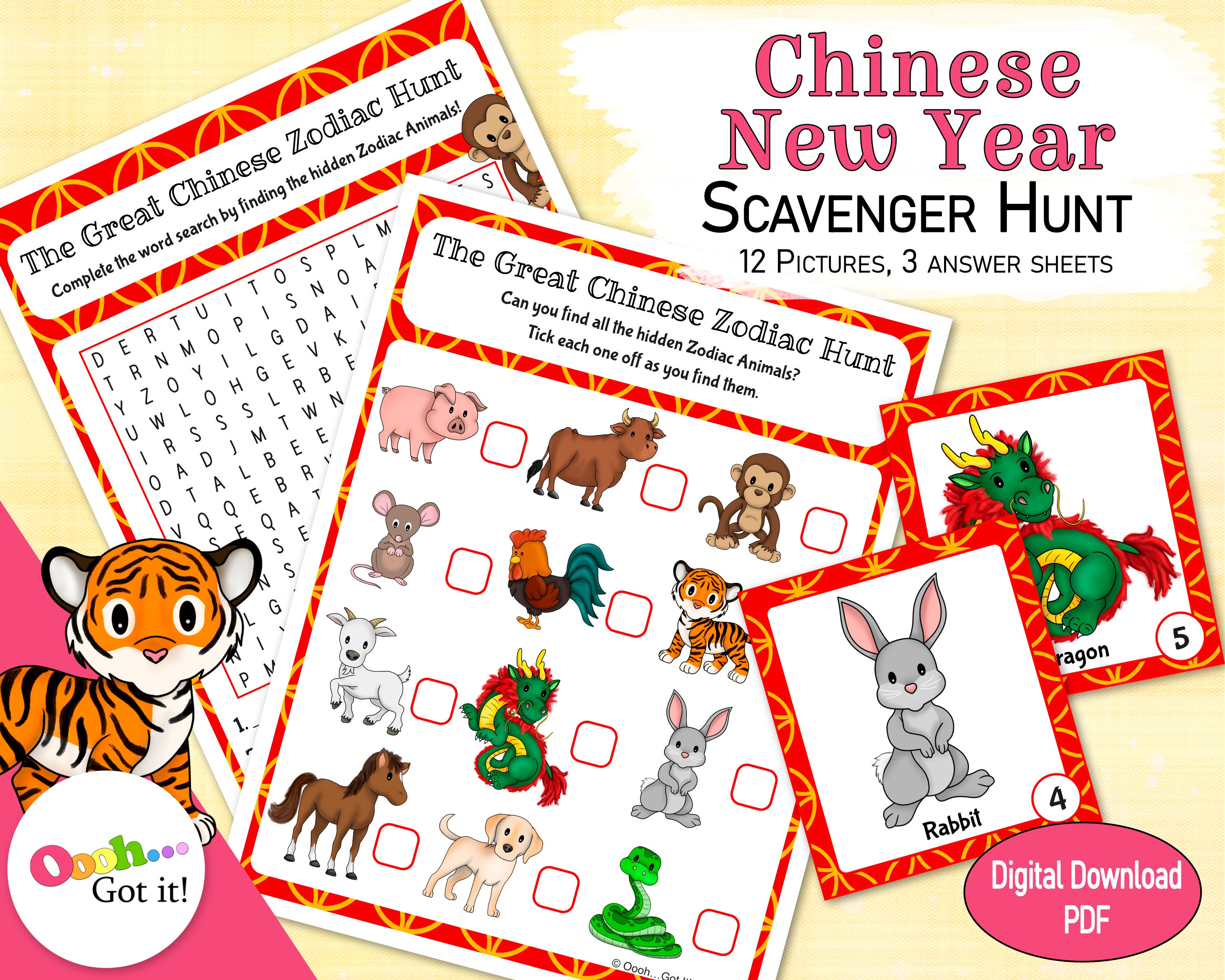 Chinese Zodiac Scavenger Hunt a Printable Animal Picture - Etsy Chinese Zodiac Scavenger Hunt a Printable Animal Picture - Etsy