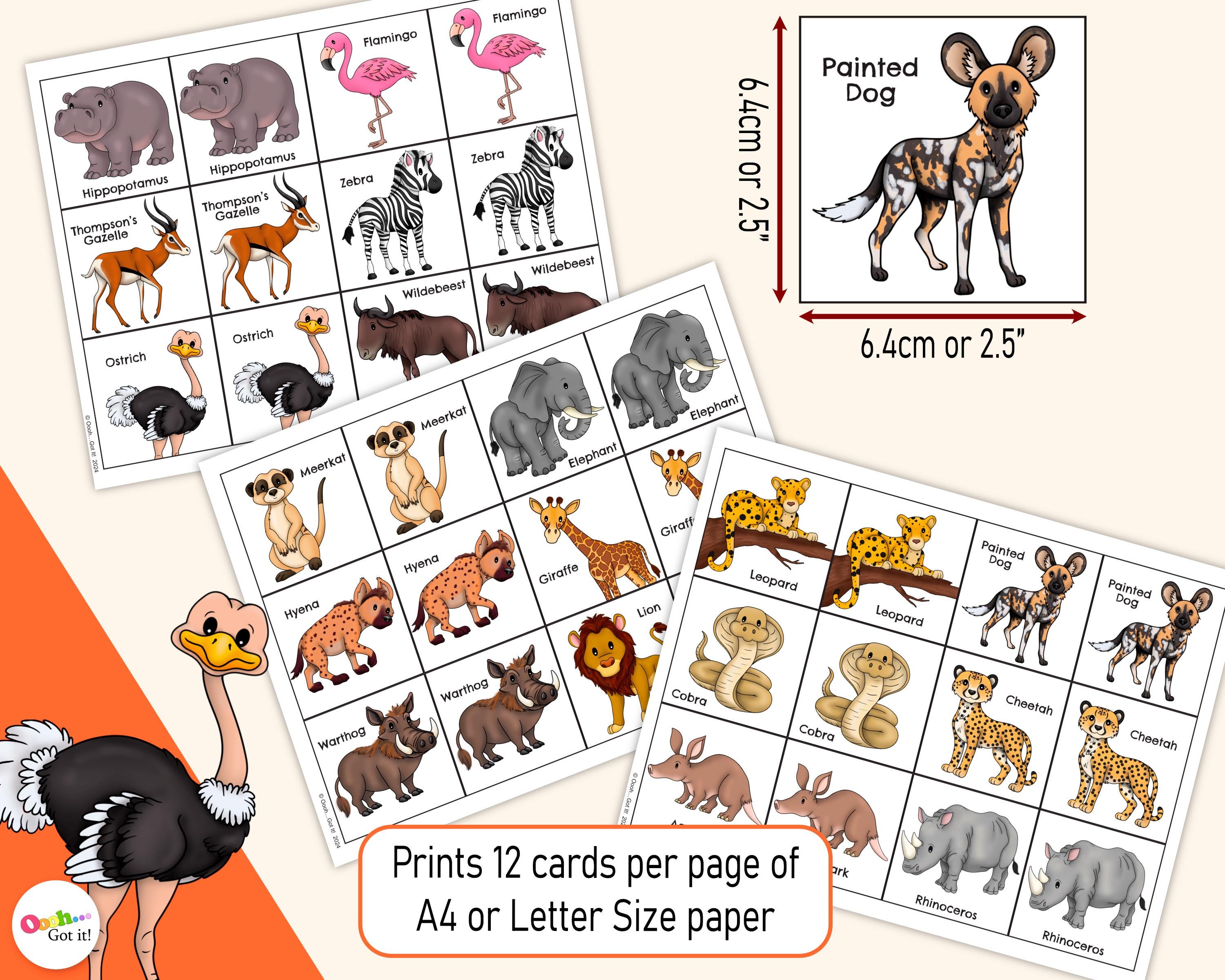 Safari Animal Memory Game – A Printable African Wildlife Matching ...