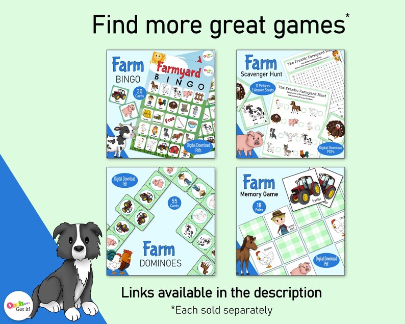 Farm Animal Memory Game, a Printable Picture Matching Card Game for ...