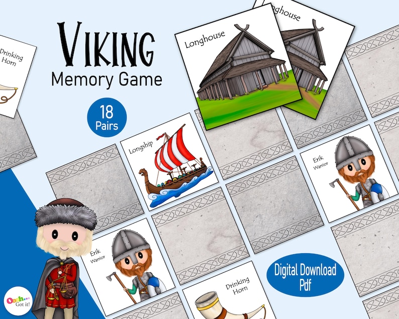 Viking Memory Card Game – A Printable Norse History Activity for Kids ...