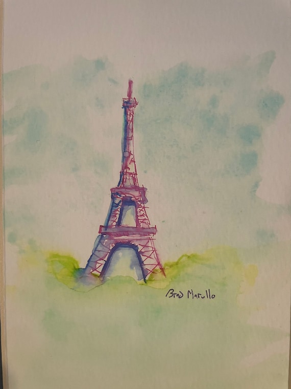 Eiffel Tower Watercolor | Etsy