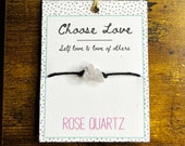 Crystal Sentiment String - Rose Quartz Choose Love Hemp Cord