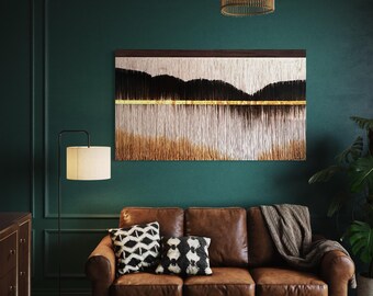 Sunset on the Horizon Modern Fiber Tapestry Wallhanging Textile