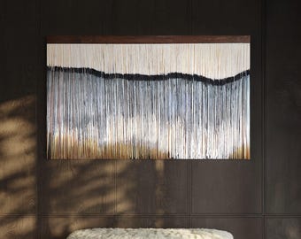 Where Ocean Meets the Sand  Boho Fiber Tapestry Wallhanging