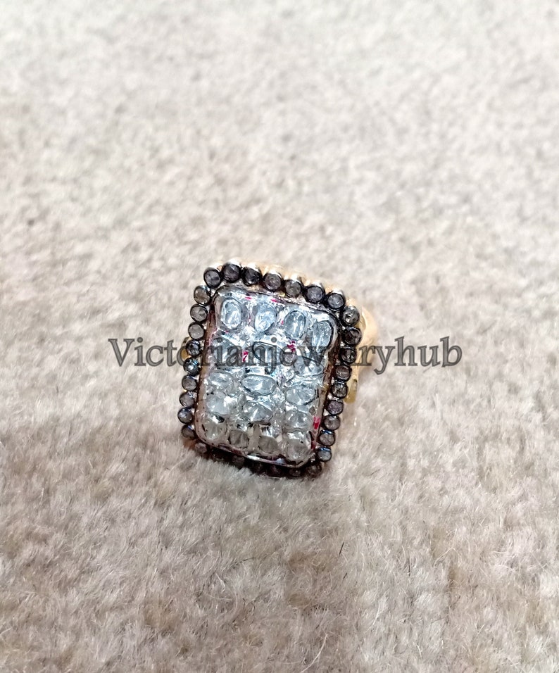 Details about / Diamond Jewelry Natural Pave Diamond /& Diamond Polki 925 Sterling Silver Ring