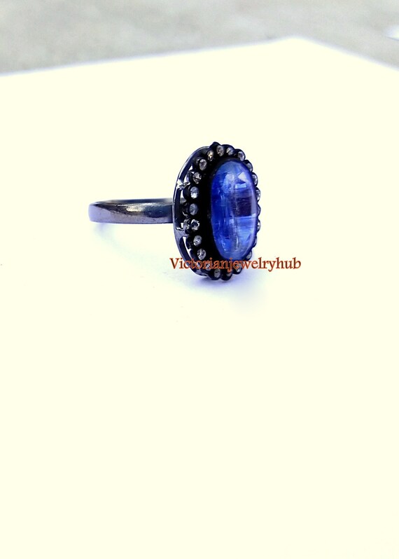 Details about   925 Sterling Silver Ring Pave Natural Blue Sapphire Size 4-11 