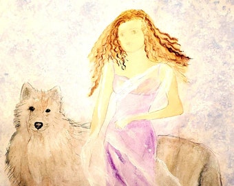 Title: &quot;Mary&#39;s Crying Wolf&quot;  Art Print of my original painting,