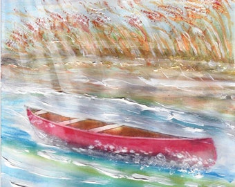Title: “Dominick&#39;s Canoe&quot; Art Print of original painting.