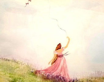 Titel &quot;Free Spirit Dreamer&quot;-afdruk van origineel schilderij.