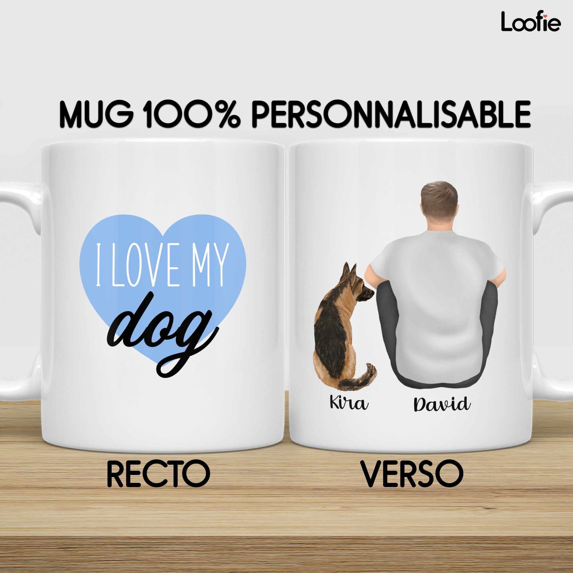 Mug Chien Personnalisé | Cadeau Mug Animaux Tasse Personnalisée Chien