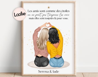 Cadeau Personnalisé Meilleure Amie | Cadeau Soeur Personnalisé | Affiche Personnalisée Anniversaire