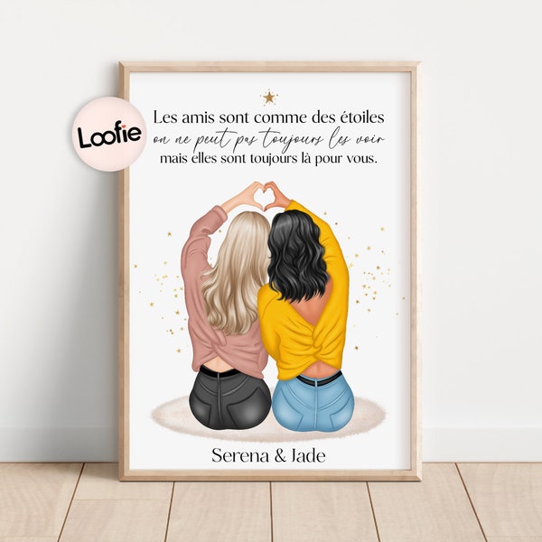 Cadeau Personnalisé Meilleure Amie | Cadeau Soeur Personnalisé | Affiche Personnalisée Anniversaire