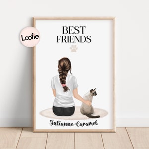 Custom Cat Portrait | Personalized Chat Gift | Custom Chat Poster