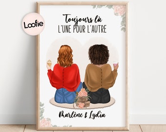 Portrait Personnalisé Amie | Cadeau Meilleure Amie | Illustration Personnalisée