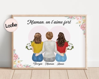 Cadeau Maman Personnalisé | Affiche Personnalisée Fête des Mères | Maman et Enfants