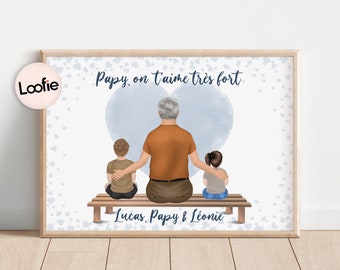 Cadeau Fête des Papy | Fête des Pères Personnalisé | Cadeau Grand Père