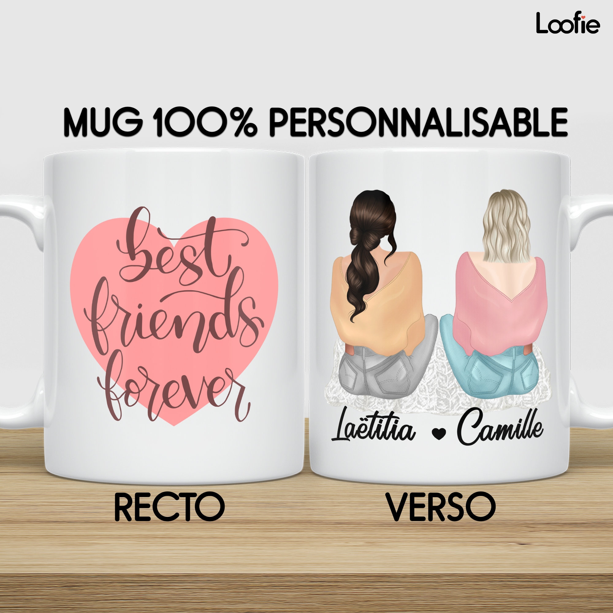 Cadeau Meilleure Amie/Copine | Tasse Personnalisée Amie Mug Personnalisé Amie