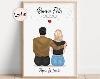 Affiche fête des pères personnalisable | Cadeau personnalisé pour papa | Poster fête des pères