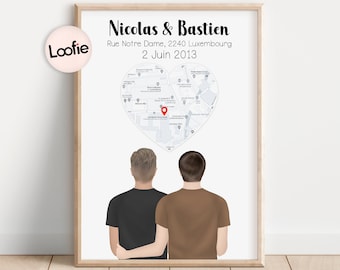 Cadeau de Couple Gay | Cadeau Personnalisée Couple LGBT | Saint Valentin