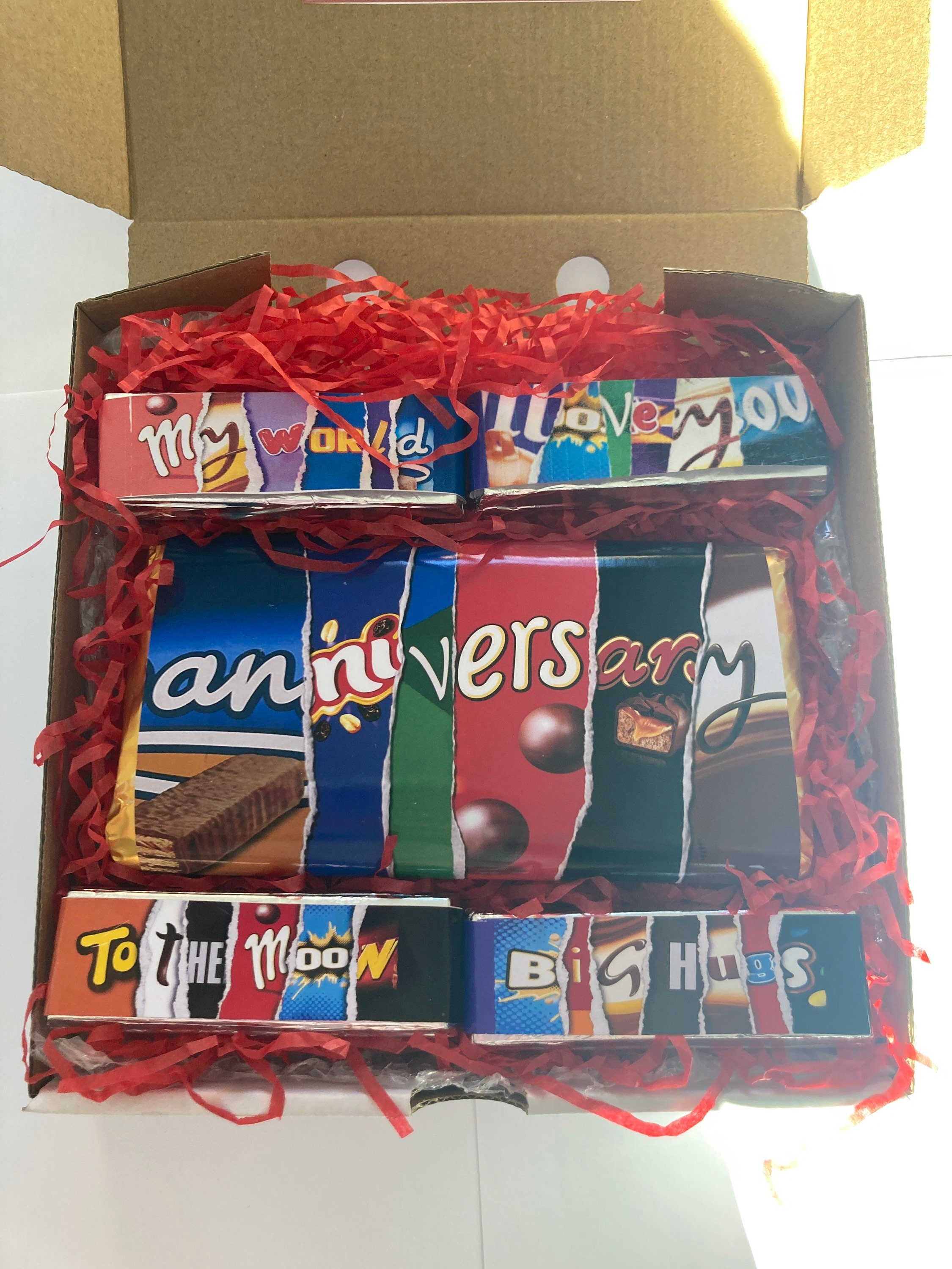 Anniversary themed novelty chocolate box Etsy