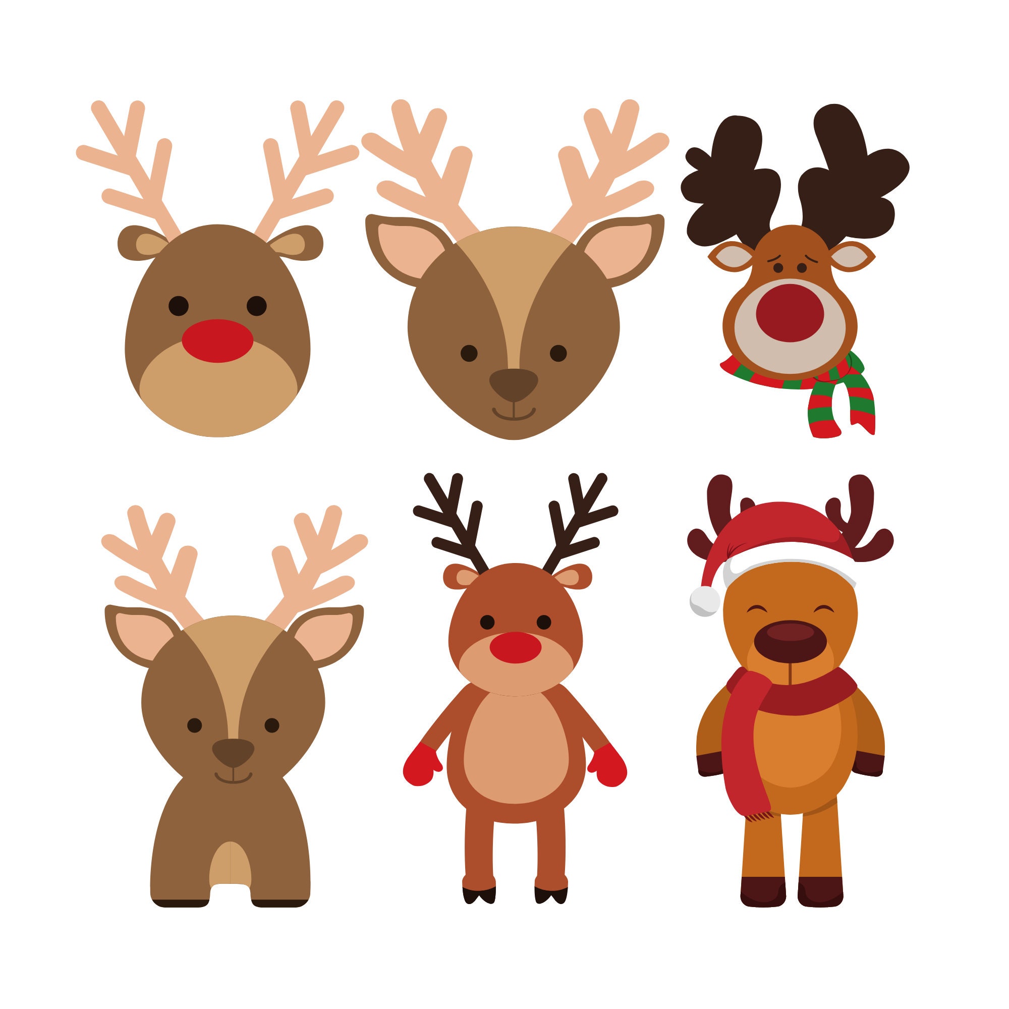 Rudolf Face Svg Bundle Christmas Svg Plaid Antlers Leopard Etsy