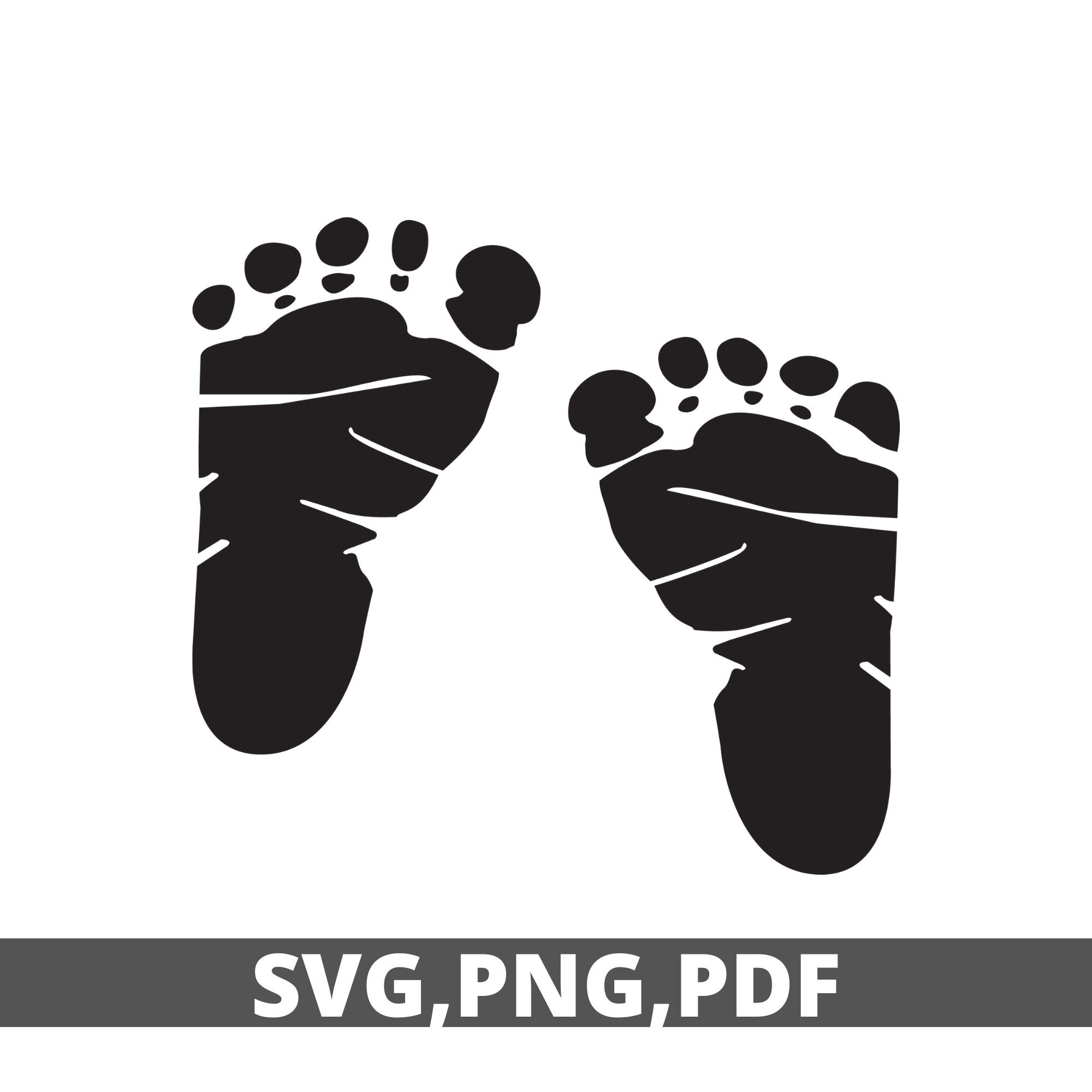 Baby Footprint Svgpngpdfbaby Footprint Foot Svg Instant Etsy UK