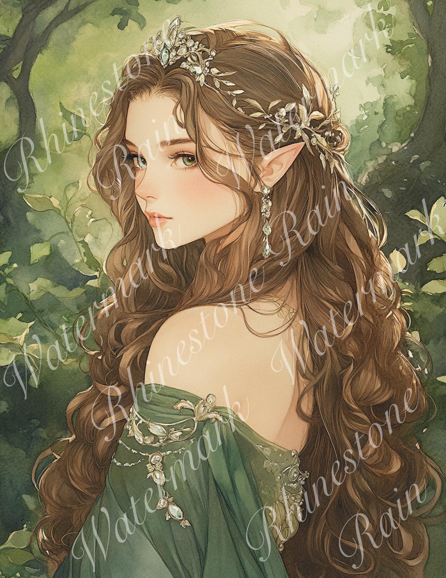 Elf Princess Art Prints: Whimsical Fantasy PNG Set (8.5x11