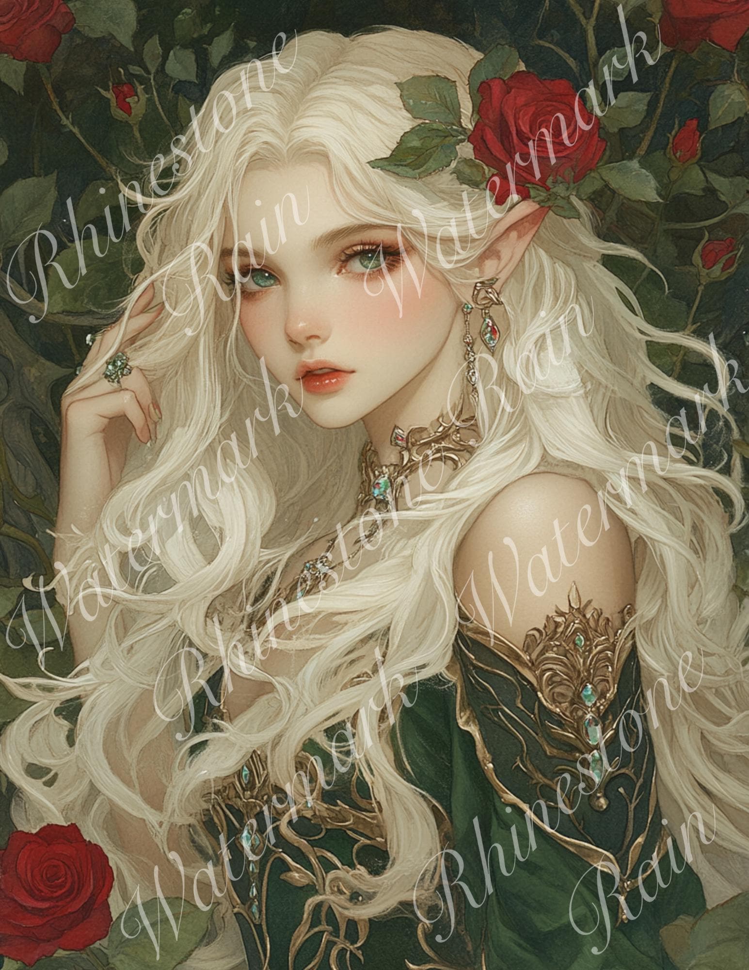 Elf Princess Art Prints: Whimsical Fantasy PNG Set (8.5x11