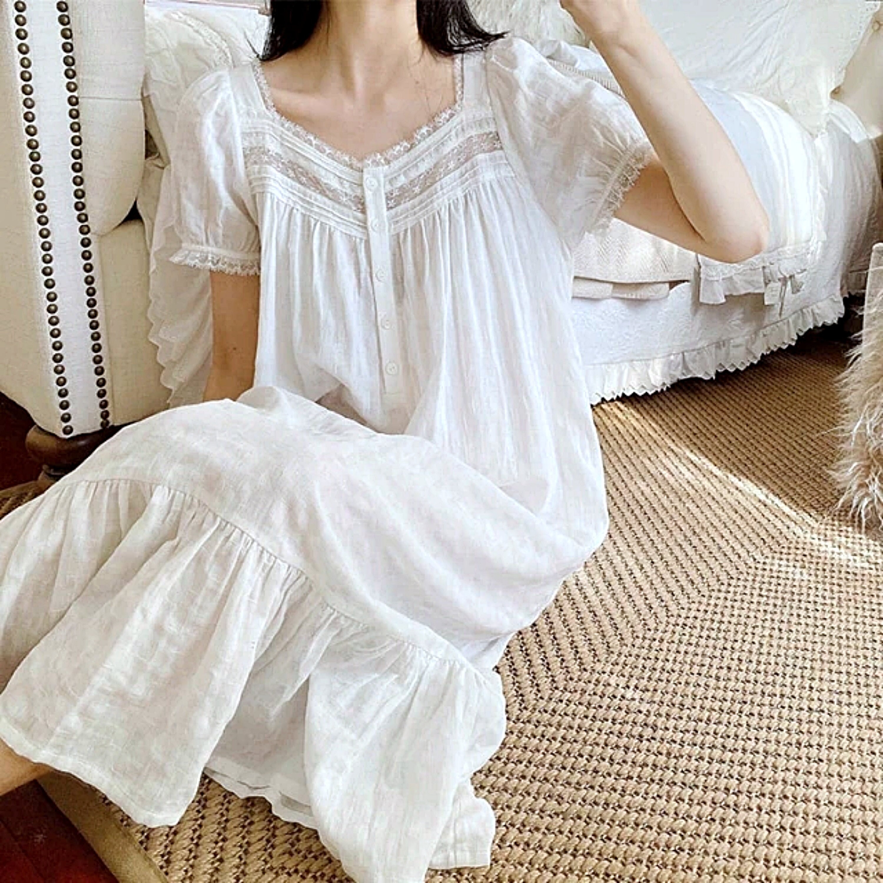 Vintage Cotton Long Nightgowns for 