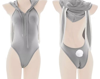 Anime de conejo Trajes de conejito Body con capucha gris - Etsy México Anime de conejo Trajes de conejito Body con capucha gris - Etsy México
