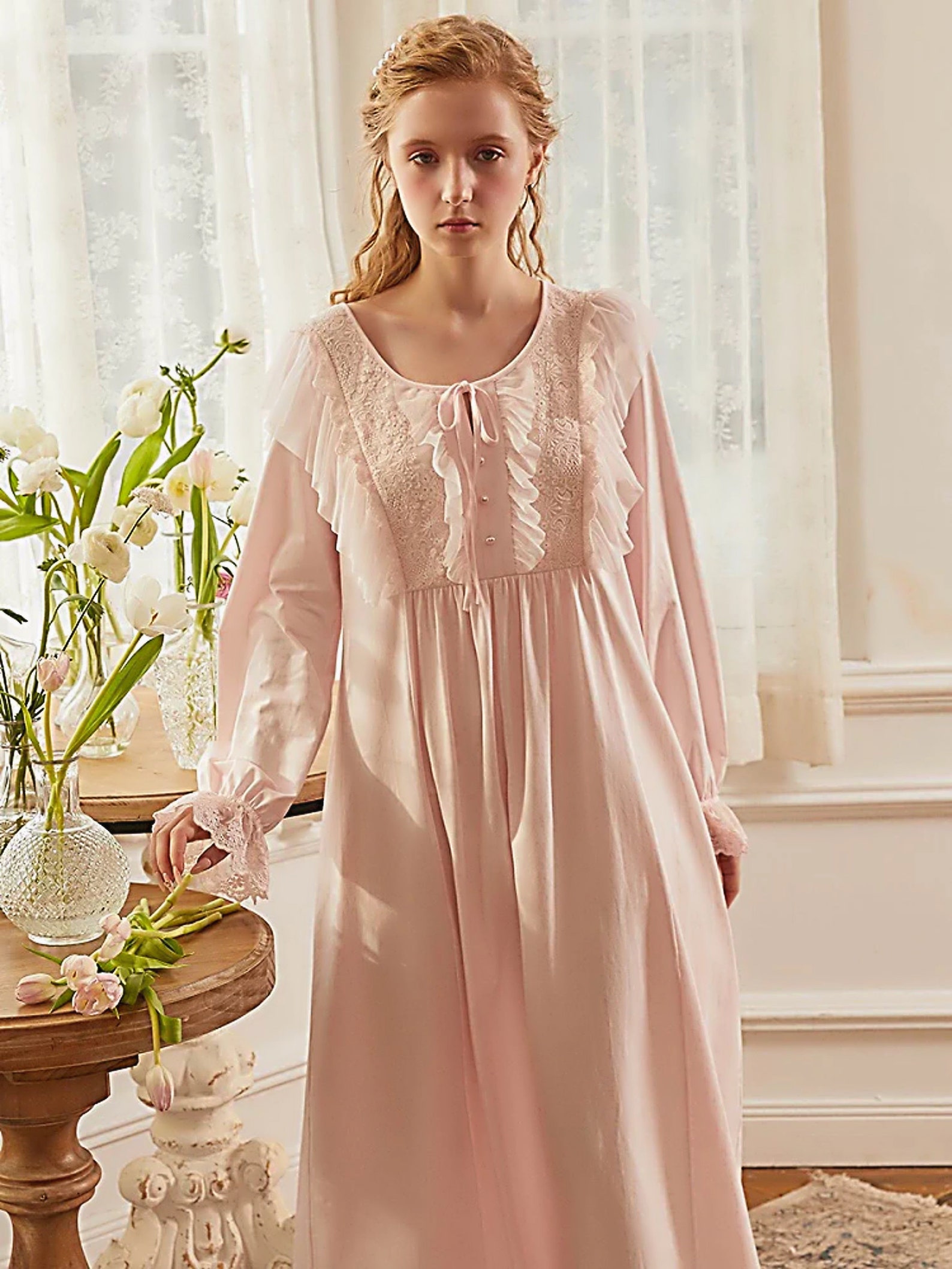 Vintage Cotton Nightgowns Luxury Royal Loose Nightwear Etsy