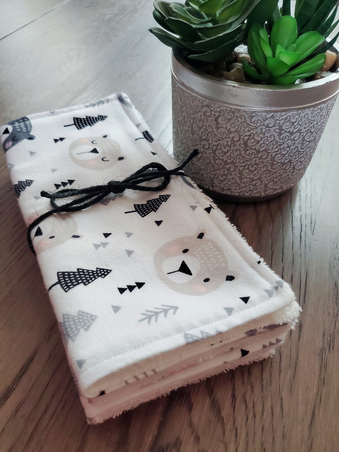 Baby Washcloths, Flannel, Terry Cloth, Bears, Baby Shower Gift - Etsy