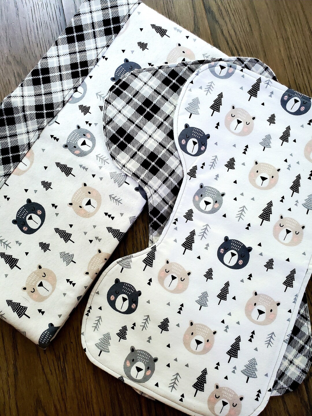 Flannel Baby Blanket & Burp Cloth Set, Receiving Blanket, Snuggle