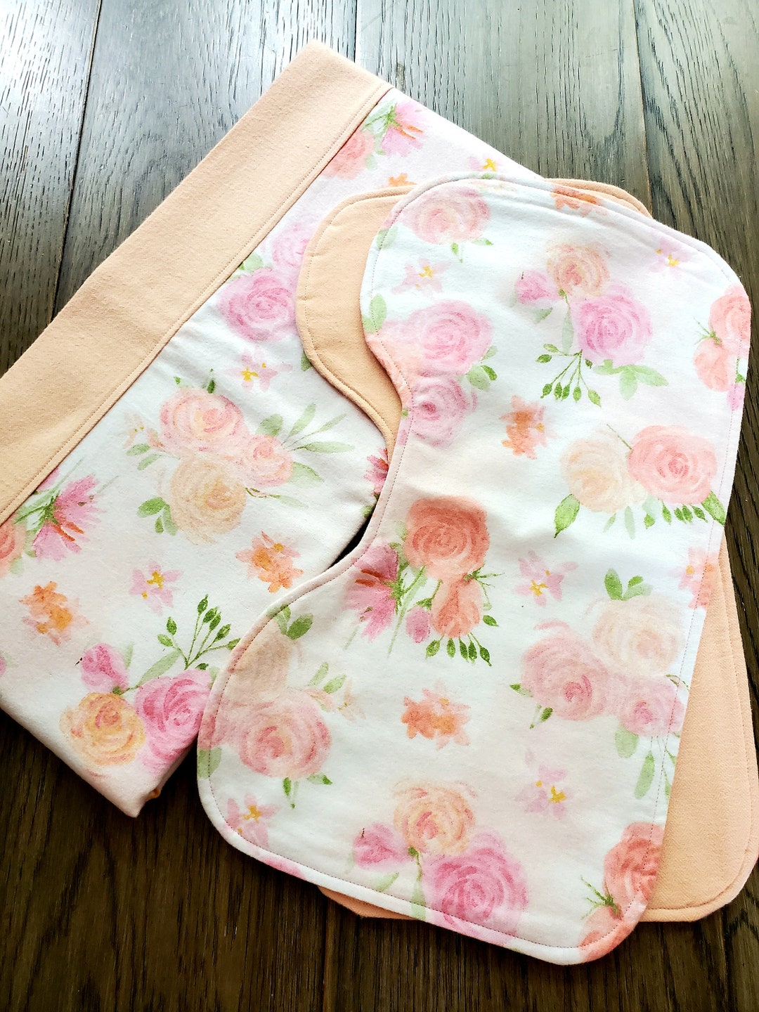 Flannel Baby Blanket & Burp Cloth Set, Receiving Blanket, Snuggle