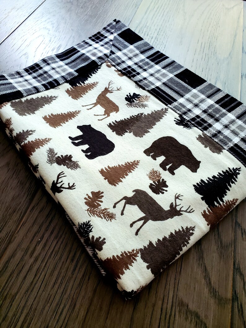 Flannel Baby Blanket & Burp Cloth Set, Receiving Blanket, Snuggle