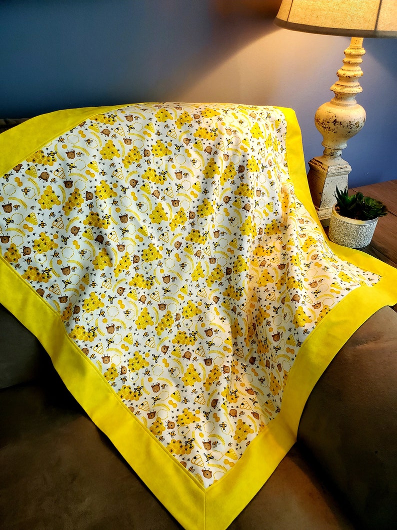 Flannel Baby Blanket, Receiving Blanket, Bees, Bears, Boy, Girl