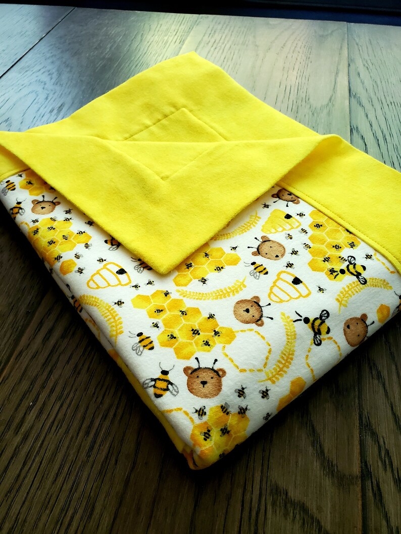Flannel Baby Blanket, Receiving Blanket, Bees, Bears, Boy, Girl
