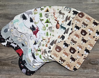 Flannel Burp Cloth: Woodland, Reversible Absorbent Baby Burp Rag