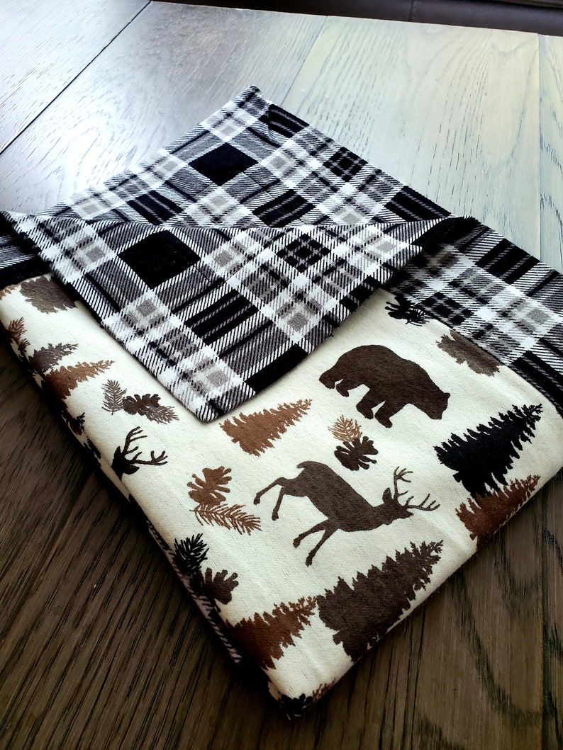 Flannel Baby Blanket & Burp Cloth Set, Receiving Blanket, Snuggle