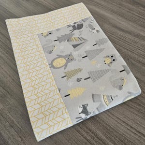 Flannel Baby Blanket, Receiving Blanket, Snuggle Blanket, Bears, Gray, Yellow, Baby Shower Gift