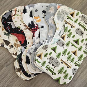 Burp Cloth, Flannel, Woodland, Reversible, Baby Shower Gift, Girl, Burpees, Burp Rag, Newborn, Absorbent