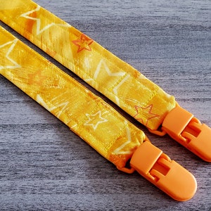 Pacifier Clip, Paci Clip, Binky Clip, Soother Clip, Yellow Stars, Baby Shower Gift, Baby Accessory