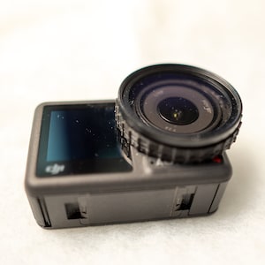 DJI OSMO Action 4, Action 5 Pro - Camera Lens Adapter - 43/52/55mm or Custom Thread, Friction Fit, Carbon Pattern Design
