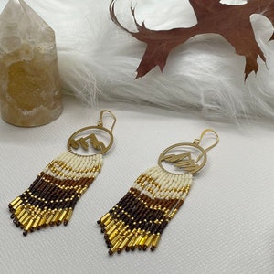 Brass Mountain beaded fringe earrings image 1