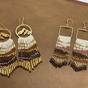 Brass Mountain beaded fringe earrings image 2