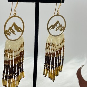 Brass Mountain beaded fringe earrings image 3